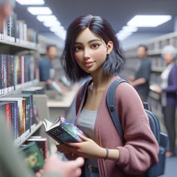 Borrowing books from a public library